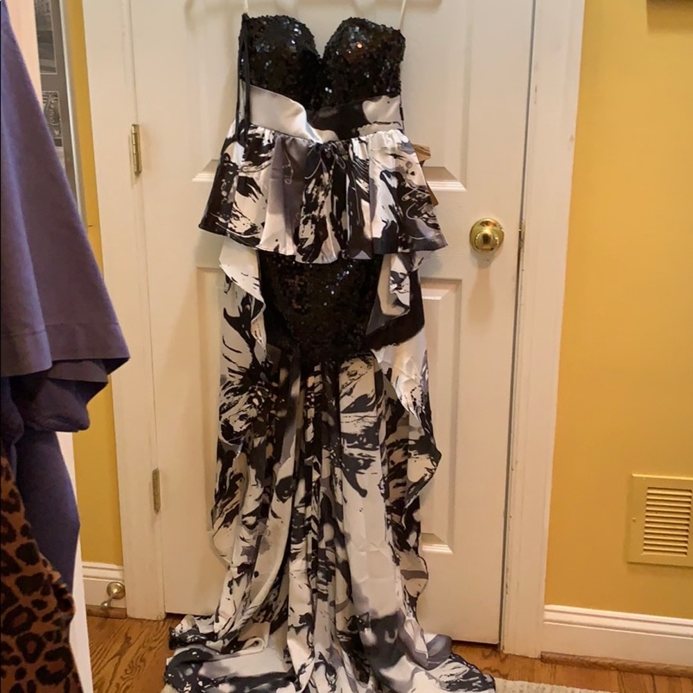 Light in the Box Black and grey short/ long dress